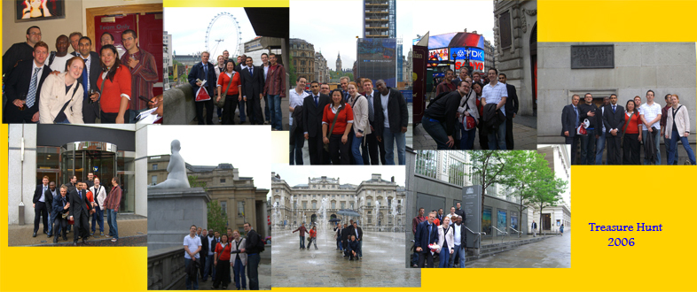 The team and the sites (work from the pub clock-wise). 